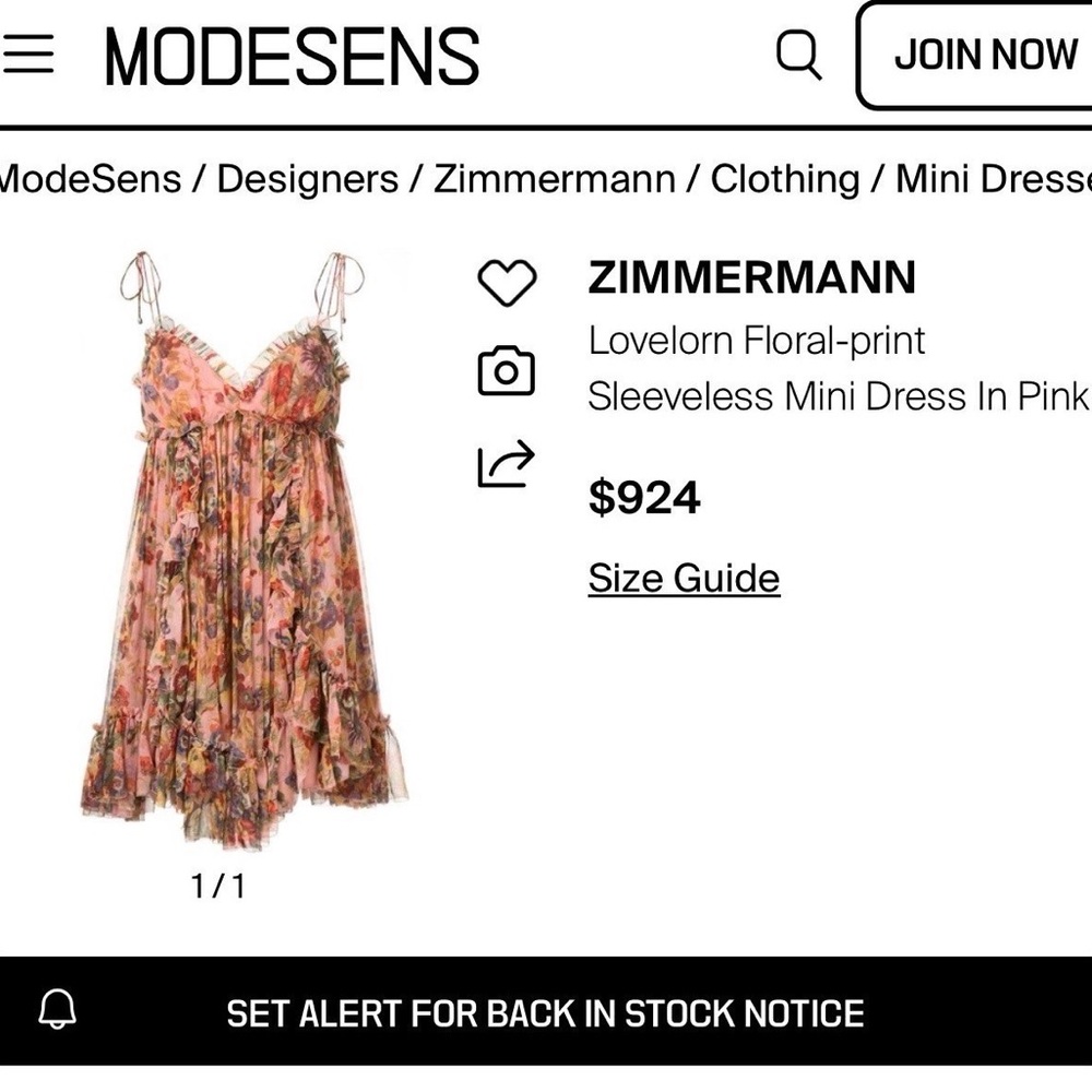 ZIMMERMANN Lovelorn Sleeveless Ruffle Mini Dress In Pink Floral. Size 0/XS - Picture 11 of 11